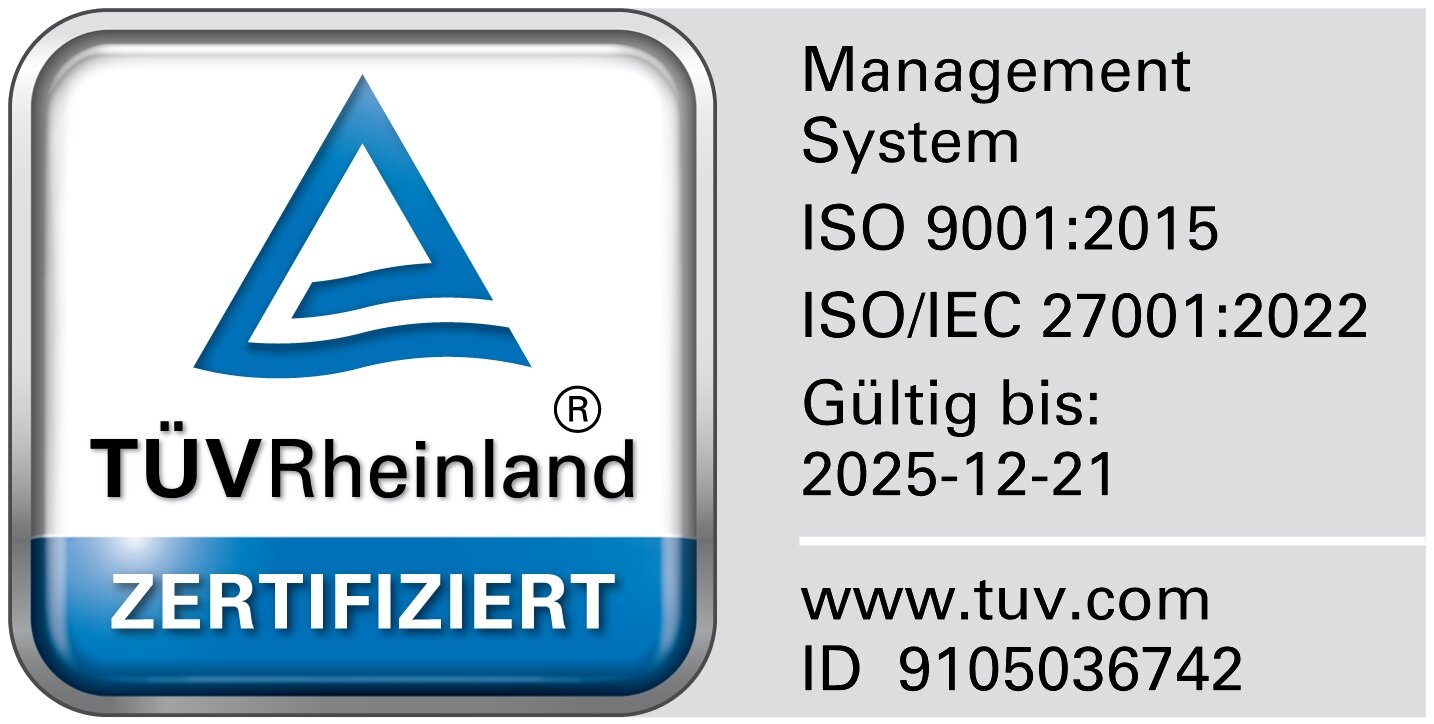 Label für TÜV Rheinland Zertifizierung