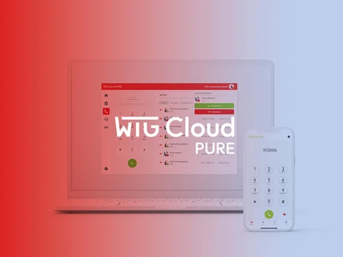 Screenshot und Logo der WTG Cloud PURE