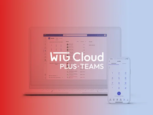 Screenshot und Logo der WTG Cloud PLUS Teams